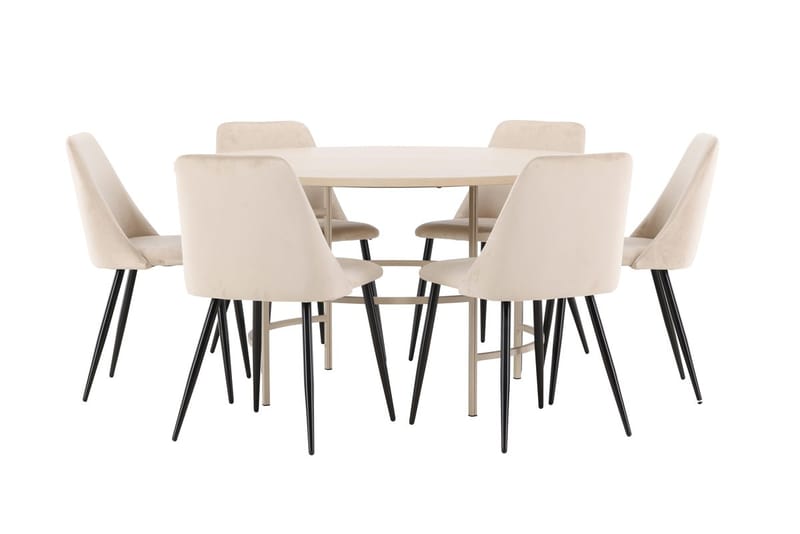Rund matgrupp Venture Home Beige Beige 6st - Møbler - Bord - Spisegrupper