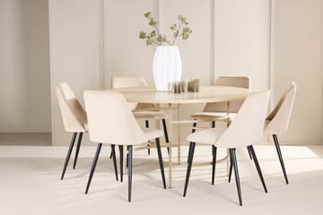 Rund matgrupp Venture Home Beige Beige 6st - Møbler - Bord - Spisegrupper