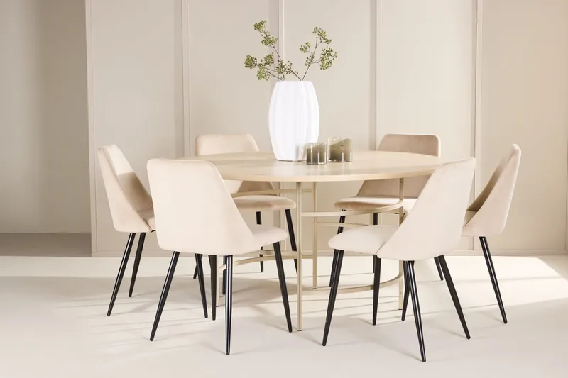 Rund matgrupp Venture Home Beige Beige 6st