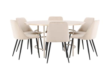 Rund matgrupp Venture Home Beige Beige 6st - Møbler - Bord - Spisegrupper