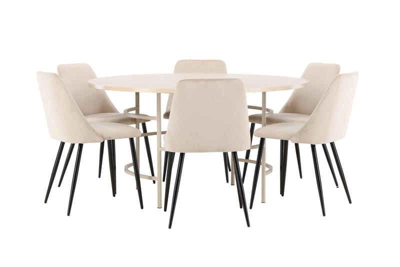 Rund matgrupp Venture Home Beige Beige 6st - Møbler - Bord - Spisegrupper