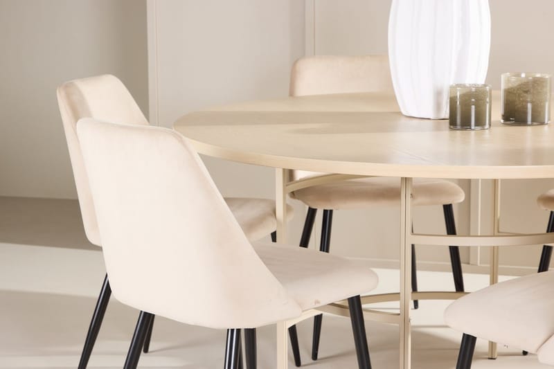 Rund matgrupp Venture Home Beige Beige 6st - Møbler - Bord - Spisegrupper