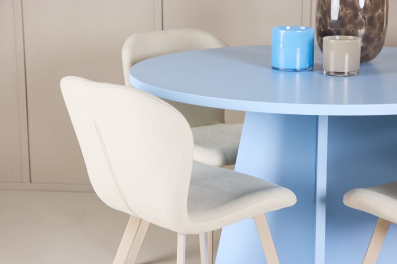 Rund matgrupp Venture Home Beige Blå 4st - Møbler - Bord - Spisegrupper