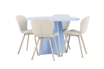 Rund matgrupp Venture Home Beige Blå 4st - Møbler - Bord - Spisegrupper
