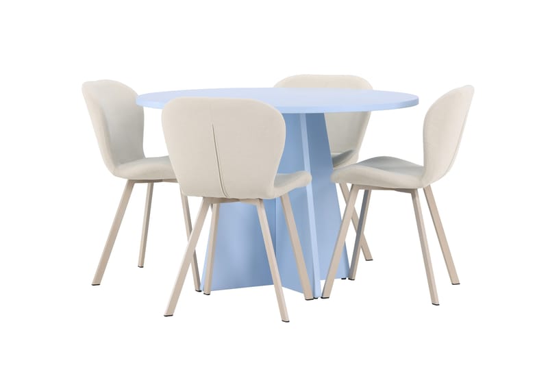 Rund matgrupp Venture Home Beige Blå 4st - Møbler - Bord - Spisegrupper