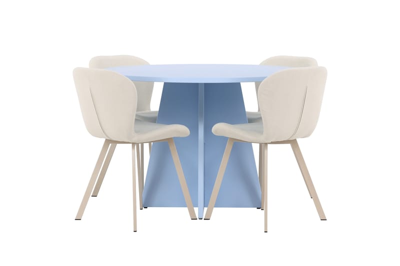 Rund matgrupp Venture Home Beige Blå 4st - Møbler - Bord - Spisegrupper
