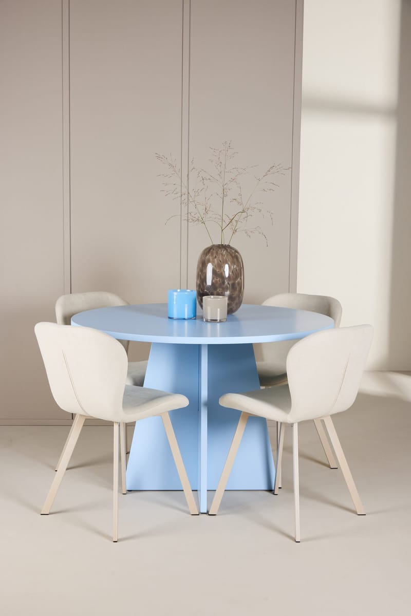 Rund matgrupp Venture Home Beige Blå 4st - Møbler - Bord - Spisegrupper