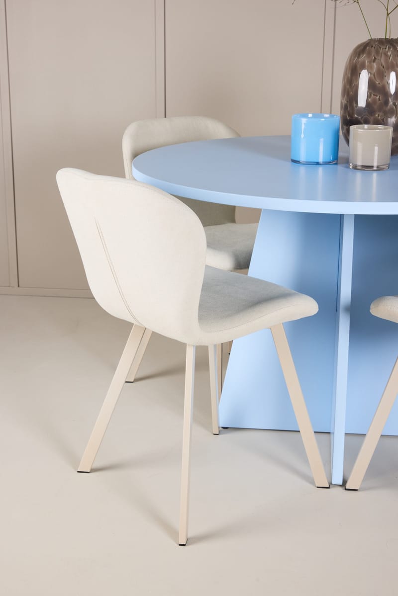 Rund matgrupp Venture Home Beige Blå 4st - Møbler - Bord - Spisegrupper