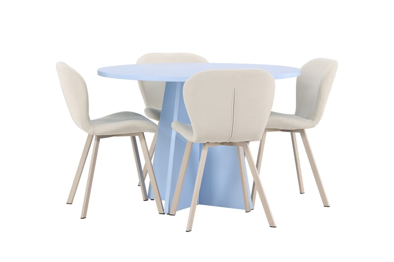 Rund matgrupp Venture Home Beige Blå 4st - Møbler - Bord - Spisegrupper
