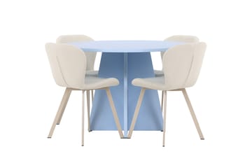Rund matgrupp Venture Home Beige Blå 4st - Møbler - Bord - Spisegrupper