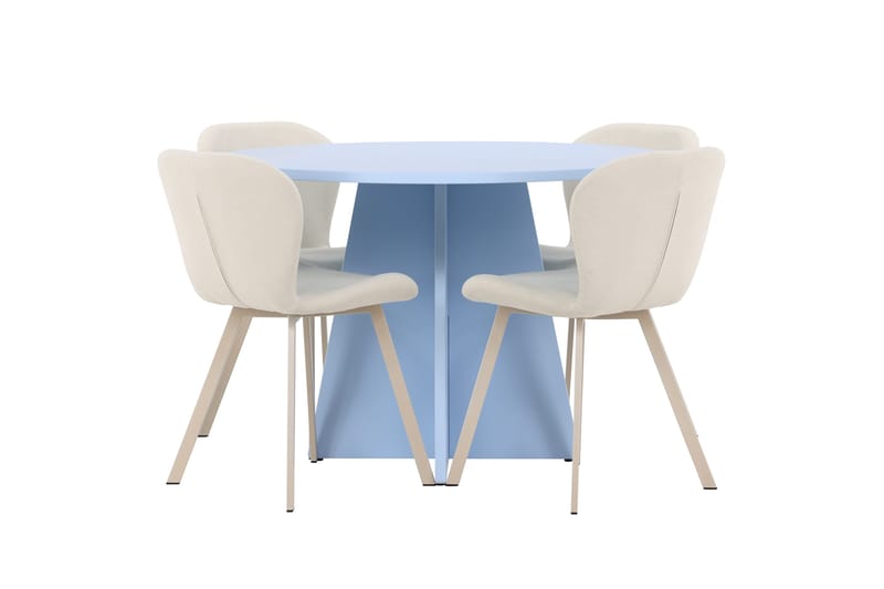 Rund matgrupp Venture Home Beige Blå 4st - Møbler - Bord - Spisegrupper