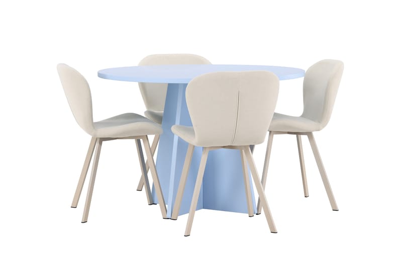 Rund matgrupp Venture Home Beige Blå 4st - Møbler - Bord - Spisegrupper