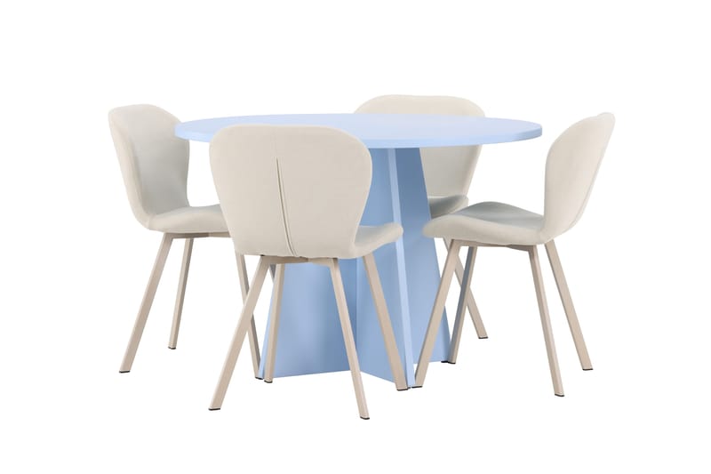 Rund matgrupp Venture Home Beige Blå 4st - Møbler - Bord - Spisegrupper