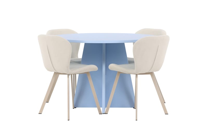 Rund matgrupp Venture Home Beige Blå 4st - Møbler - Bord - Spisegrupper