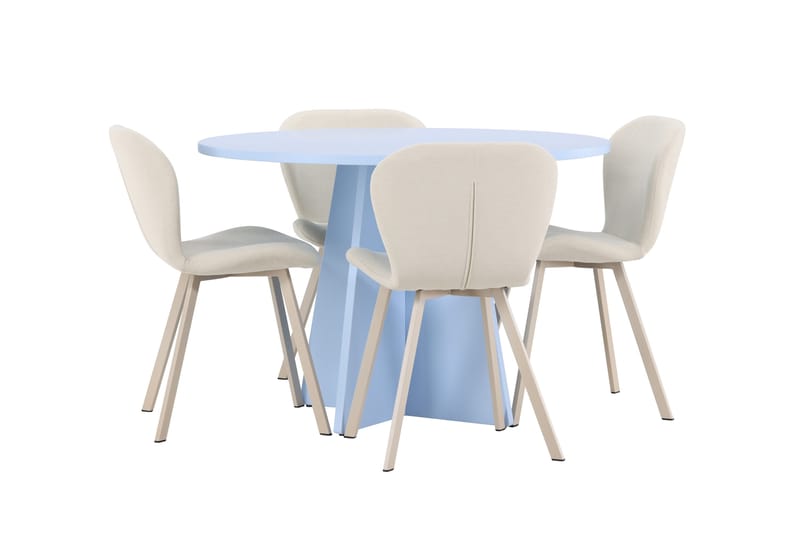 Rund matgrupp Venture Home Beige Blå 4st - Møbler - Bord - Spisegrupper