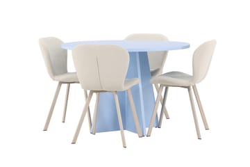 Rund matgrupp Venture Home Beige Blå 4st - Møbler - Bord - Spisegrupper
