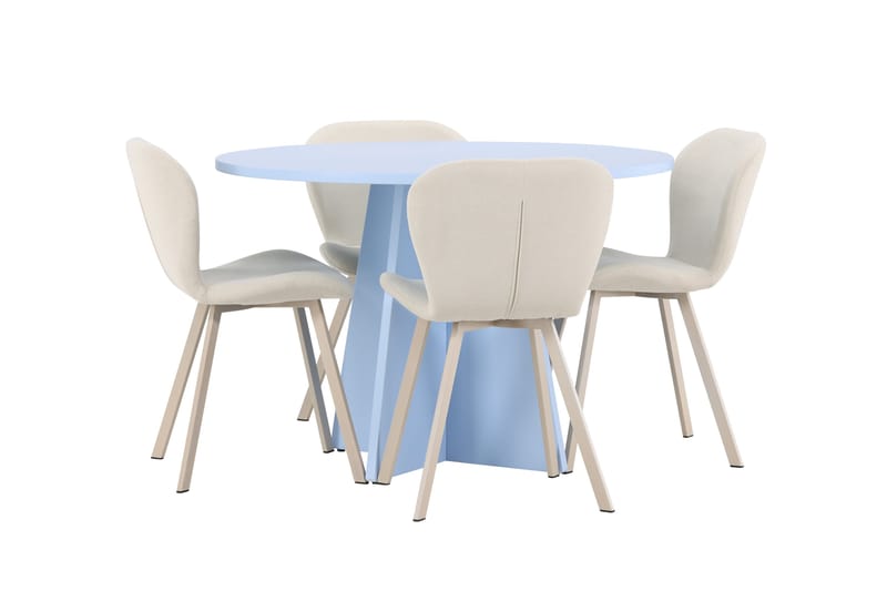 Rund matgrupp Venture Home Beige Blå 4st - Møbler - Bord - Spisegrupper