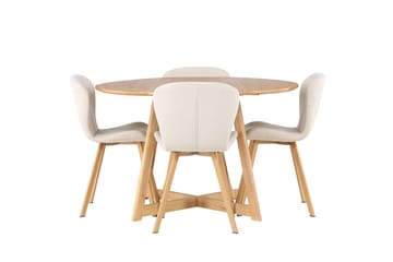 Rund matgrupp Venture Home Beige Brun 4st - Møbler - Bord - Spisegrupper