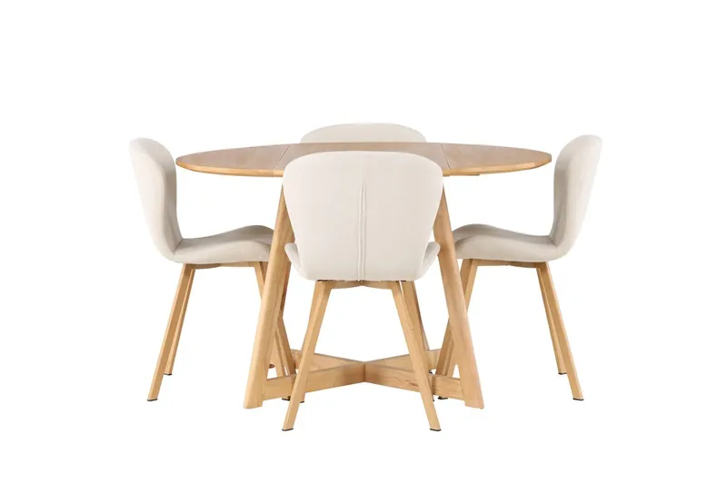 Rund matgrupp Venture Home Beige Brun 4st