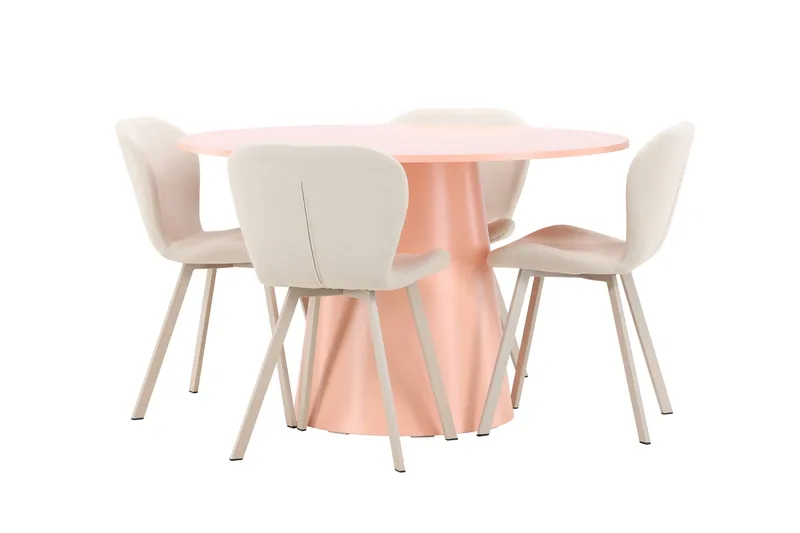 Rund matgrupp Venture Home Beige Koppar 4st - Møbler - Bord - Spisegrupper