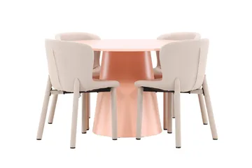 Rund matgrupp Venture Home Beige Koppar 4st - Møbler - Bord - Spisegrupper