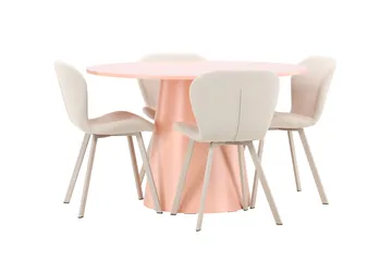 Rund matgrupp Venture Home Beige Koppar 4st - Møbler - Bord - Spisegrupper