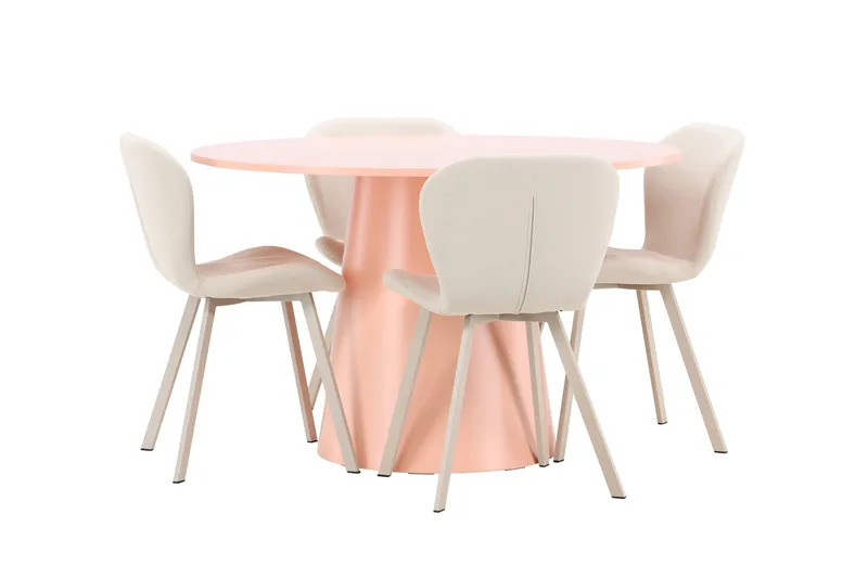 Rund matgrupp Venture Home Beige Koppar 4st - Møbler - Bord - Spisegrupper