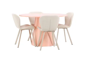 Rund matgrupp Venture Home Beige Koppar 4st - Møbler - Bord - Spisegrupper