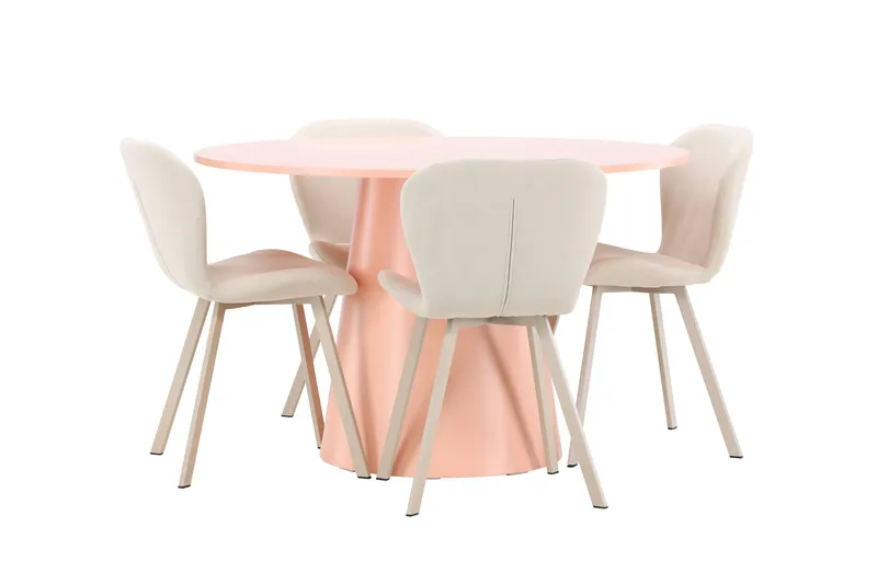 Rund matgrupp Venture Home Beige Koppar 4st - Møbler - Bord - Spisegrupper