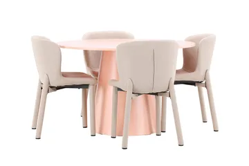 Rund matgrupp Venture Home Beige Koppar 4st - Møbler - Bord - Spisegrupper