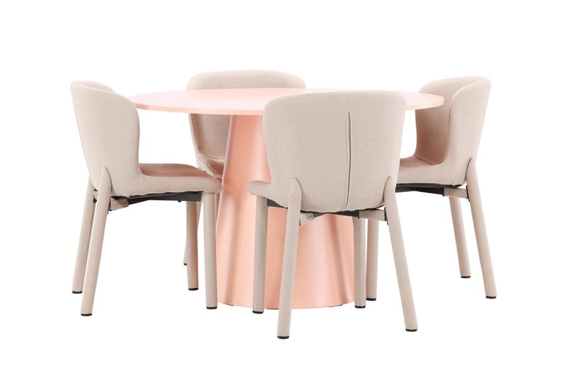 Rund matgrupp Venture Home Beige Koppar 4st - Møbler - Bord - Spisegrupper