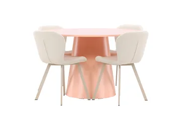 Rund matgrupp Venture Home Beige Koppar 4st - Møbler - Bord - Spisegrupper