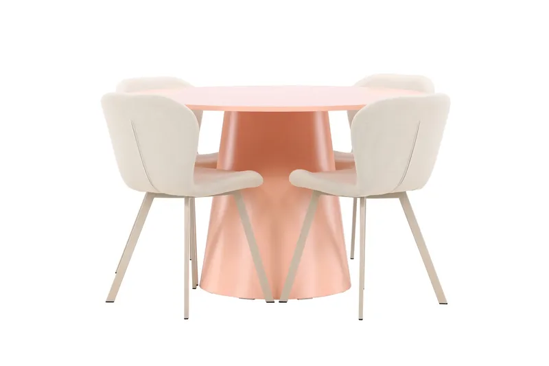 Rund matgrupp Venture Home Beige Koppar 4st - Møbler - Bord - Spisegrupper