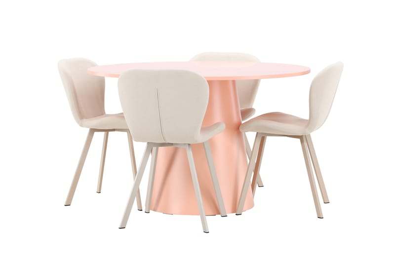 Rund matgrupp Venture Home Beige Koppar 4st - Møbler - Bord - Spisegrupper