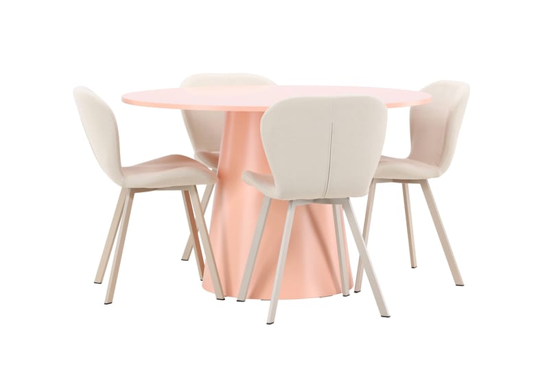Rund matgrupp Venture Home Beige Koppar 4st - Møbler - Bord - Spisegrupper