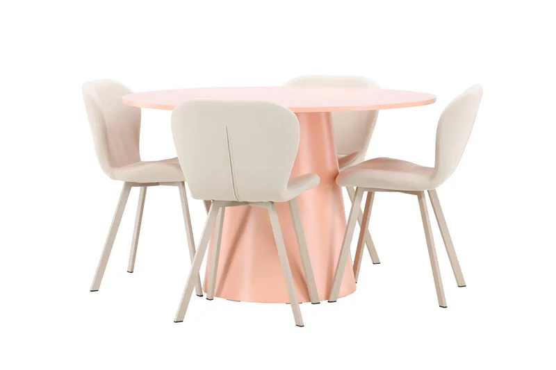 Rund matgrupp Venture Home Beige Koppar 4st - Møbler - Bord - Spisegrupper