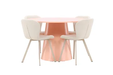 Rund matgrupp Venture Home Beige Koppar 4st - Møbler - Bord - Spisegrupper