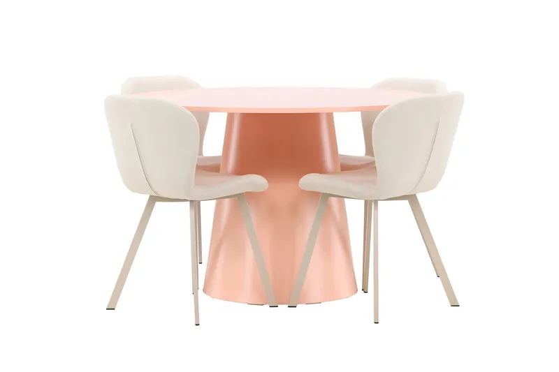 Rund matgrupp Venture Home Beige Koppar 4st - Møbler - Bord - Spisegrupper