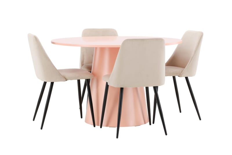 Rund matgrupp Venture Home Beige Koppar 4st - Møbler - Bord - Spisegrupper