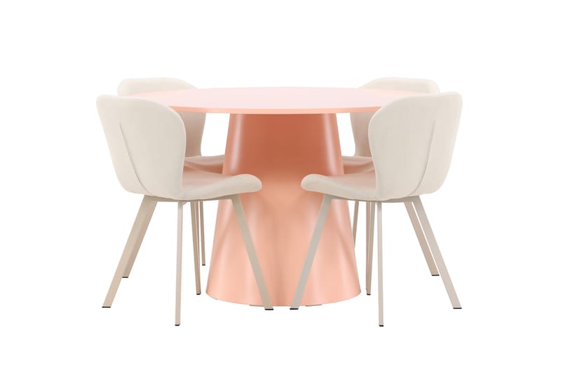 Rund matgrupp Venture Home Beige Koppar 4st - Møbler - Bord - Spisegrupper