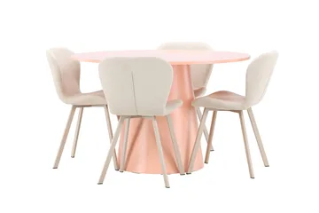 Rund matgrupp Venture Home Beige Koppar 4st - Møbler - Bord - Spisegrupper