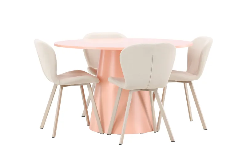 Rund matgrupp Venture Home Beige Koppar 4st - Møbler - Bord - Spisegrupper