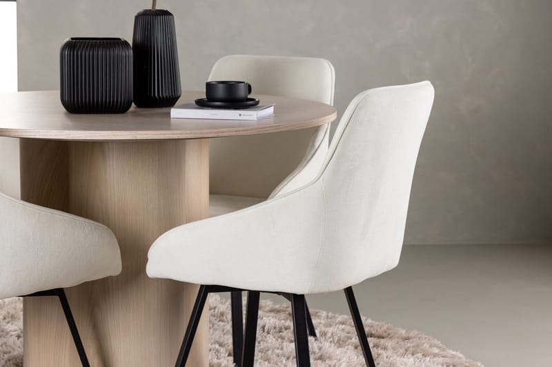 Rund matgrupp Venture Home Beige Ljust trä 4st - Møbler - Bord - Spisegrupper