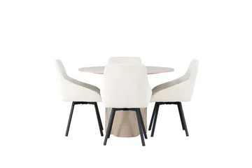 Rund matgrupp Venture Home Beige Ljust trä 4st - Møbler - Bord - Spisegrupper