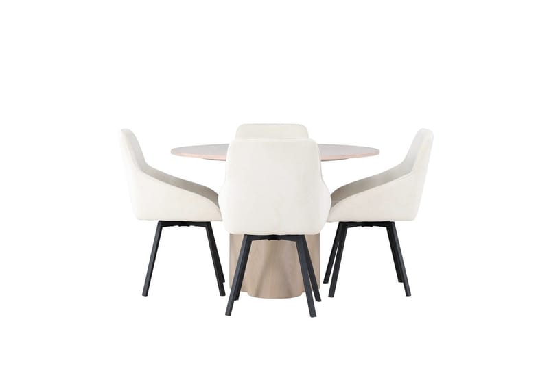 Rund matgrupp Venture Home Beige Ljust trä 4st - Møbler - Bord - Spisegrupper