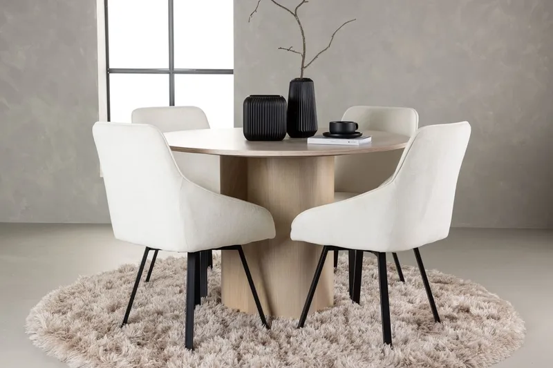 Rund matgrupp Venture Home Beige Ljust trä 4st