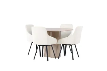 Rund matgrupp Venture Home Beige Ljust trä 4st - Møbler - Bord - Spisegrupper
