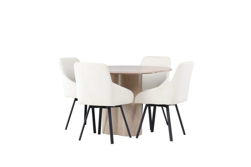 Rund matgrupp Venture Home Beige Ljust trä 4st - Møbler - Bord - Spisegrupper