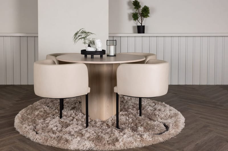 Rund matgrupp Venture Home Beige Ljust trä 4st