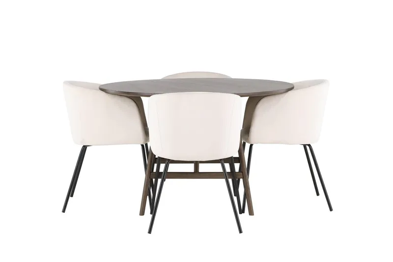 Rund matgrupp Venture Home Beige Mörkbrun 4st, Mørkebrun